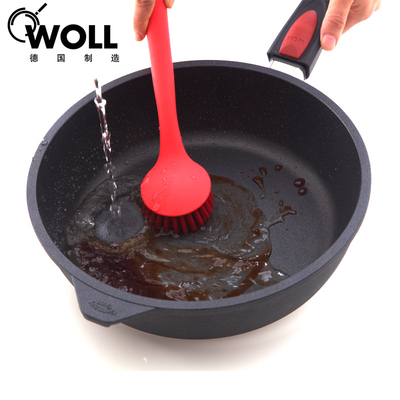 德国woll进口长柄硅胶锅刷耐高温不粘锅专用去污刷护锅刷子可悬挂