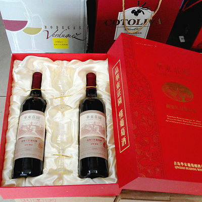 【美酒惠】批发青岛特产华东庄园 特制高级干红葡萄酒红色礼盒