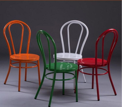 欧式咖啡厅金属铁艺椅子维也纳餐椅个性时尚铁皮椅工业设计师餐厅