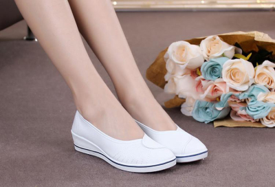 女北京布鞋夏白色 护士鞋白色 布鞋坡跟女单鞋  老北京休闲鞋子