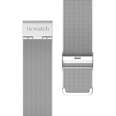 Ticwatch不锈钢表带米兰尼斯银色哑光钢表带
