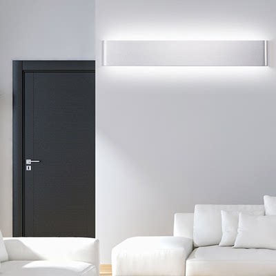 英格勒现代简约卧室床头壁灯客厅 超薄长条形过道LED墙壁灯 黑色