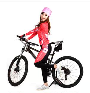 2015 骑行服正品春夏秋女士长袖套装户外单车服装备吸湿排汗包邮