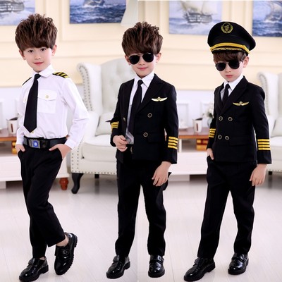 儿童少年机长服童装空少空姐服装儿童男女机长服表演服西装礼服