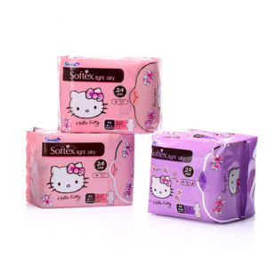 【宁】Softex Hello Kitty原装进口超薄舒适日用夜用卫生巾姨妈巾