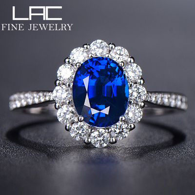 LAC高级珠宝天然蓝宝石戒指女18k金定制镶嵌钻石彩色宝石专柜正品