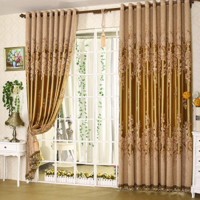 窗帘成品简约现代欧式落地窗卧室加厚遮光布客厅窗帘定制窗纱特价