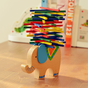 出德国 彩棒平衡木 儿童益智游戏 爸妈亲子玩具 大象、骆驼平衡