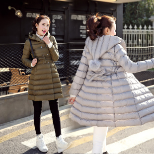 2015韩版新款棉衣女中长款加厚修身纯色大码棉袄休闲外套羽绒棉服