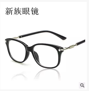 韩版潮男女款无镜片眼镜架眼睛大框眼镜框非主流豹纹黑框c007