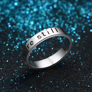 SWM银戒指女潮韩版字母时尚情侣闺蜜个性刻字对戒生日礼物送女友