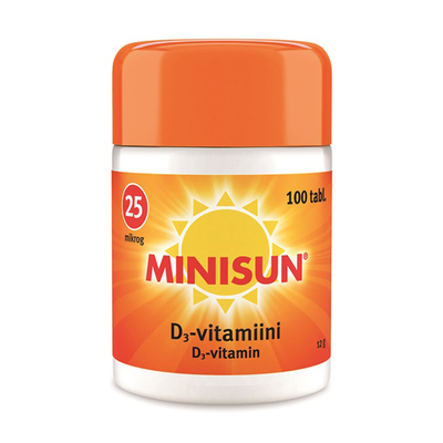 芬兰MINISUN维生素D3咀嚼片（25 ug）