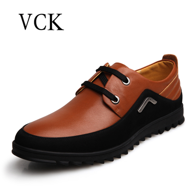 V&C&K韩版系带流行男鞋男士休闲鞋透气运动板鞋磨砂皮鞋子
