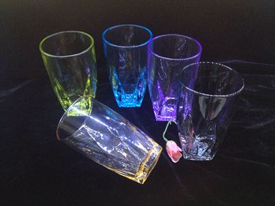 九零八九2015冬季最新款玻璃杯水杯炫彩色杯子六只装
