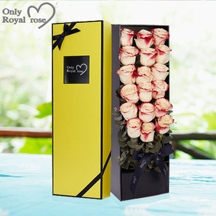 厄瓜多尔进口19朵玫瑰花礼盒鲜花速递杭州同城鲜花店求婚生日送花