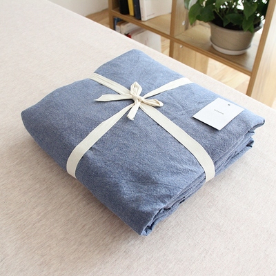 日式简约全棉水洗棉床笠 良品纯棉纯色床单单件 素色裸睡床品特价