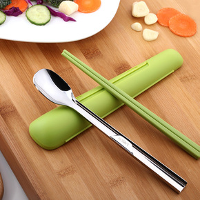 台湾artiart正品 创意便携餐具勺筷子套装 旅行随身环保抗菌餐具