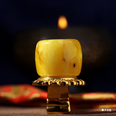〓原蜡〓清代天然老藏蜡 西藏巨版大桶珠单珠 珍贵古董珠宝项坠