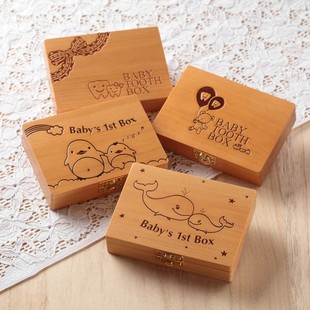 台湾原装正品实木SOEZ乳牙盒保存盒脐带胎发盒宝宝纪念品珍藏品