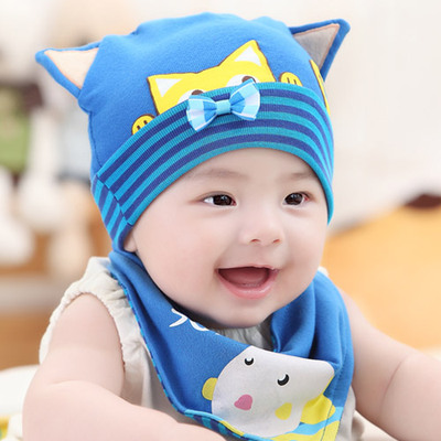 婴儿帽子秋冬季保暖新生儿套头胎帽0-3-6-12个月纯棉男女宝宝帽子