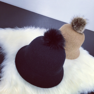 韩国代购个性街头羊毛呢马术帽骑士帽英伦复古小礼帽秋冬季帽子女