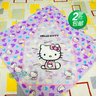 包邮hello kitty KT猫 卡通100%超防污防油防水围裙 pvc透明围裙