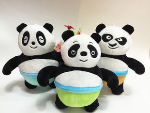 新版功夫熊猫公仔毛绒玩具阿宝布娃娃7寸夹机娃娃 熊猫毛绒玩具