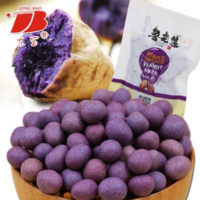 【华隆鲁老生 紫薯花生85g】紫薯花生零食包邮坚果袋装