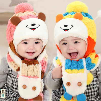 宝宝帽子3-6-12个月儿童帽1-2-4岁男婴儿帽子秋冬款小孩加绒帽女