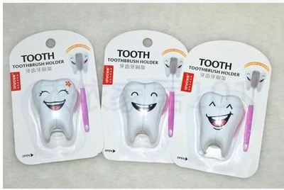 安雅创意牙齿笑脸牙刷架卫浴用品韩国可爱卡通吸盘挂牙刷架