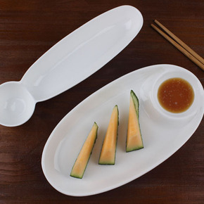 酒店创意陶瓷异形盘 日式餐具 两格饭盘 多格小吃盘纯白骨瓷包邮