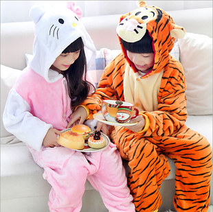 童装睡衣节日儿童演出动物服装连体老虎表演服卡通小猫咪童话衣服