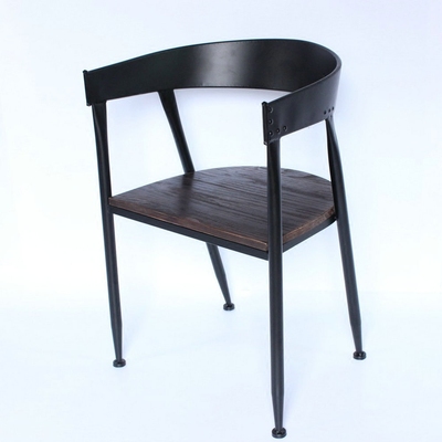美式乡村餐椅铁艺做旧简易咖啡椅吧台椅子复古实木休闲靠背椅宜家