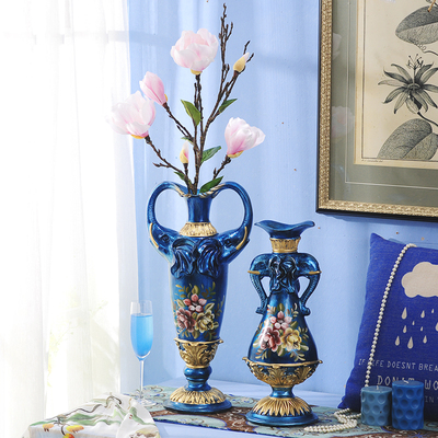 欧式大象复古大花瓶美式乡村客厅家居装饰创意花插办公室摆件花器