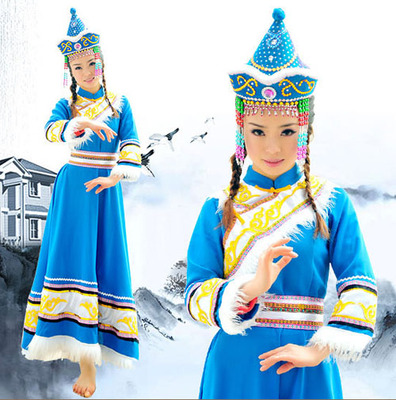 【妈汝】赫哲族女民族服装舞蹈演出五十六56个少数民族服饰G172