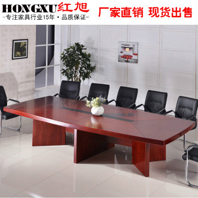 上海实木办公家具实木会议桌简约现代长条桌培训桌贴皮厂家直销