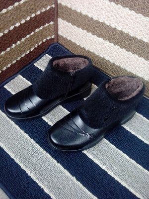 2015冬季新款中老年大码妈妈真皮棉鞋 软底舒适低跟平底防滑女鞋