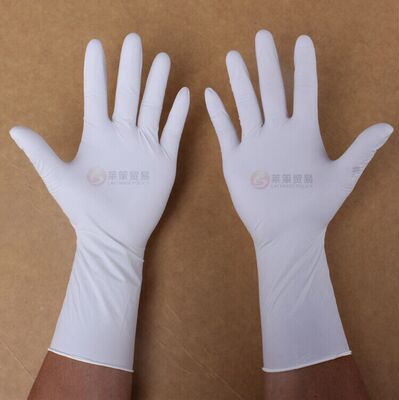 一次性PVC手套12寸加长白色丁晴丁腈手套乳胶医用手套超大弹性包