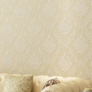 欧式大马士革竖条纹壁纸 3D立体浮雕无纺布客厅卧室电视背景墙纸