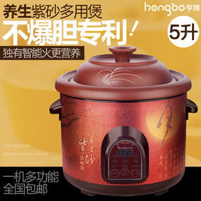 亨博 DYB-50A紫砂电饭煲5升 微电脑煮粥 煲仔饭 定时炖煮煲粥