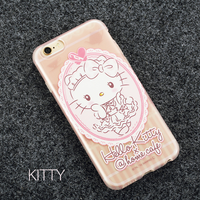hello kitty猫iPhone6plus手机壳 硅胶软壳全包边 半透硅胶包邮