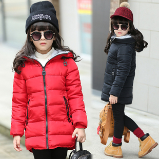 童装2015冬装新款女童棉衣外套韩版儿童中大童羽绒棉服加厚中长款
