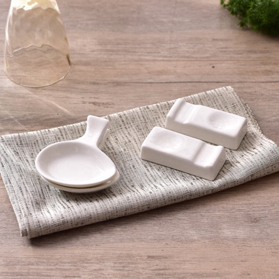 筷架 创意纯白色瓷筷子架酒店摆台餐具筷托陶瓷连体筷子托