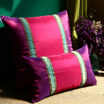 原创设计东南亚风格抱枕紫色玫红200包邮沙发靠垫腰枕靠枕靠包套