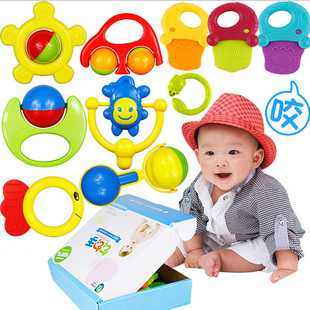 婴儿玩具 0-1岁 早教 新生儿女男宝宝玩具 婴幼儿益智牙胶手摇铃
