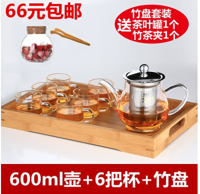 【天天特价】包邮耐高温玻璃茶壶茶具不锈钢过滤泡茶壶红茶壶套装