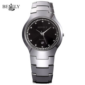 BENSLY/宾时力 正品手表钨钢表 时尚镶钻男士士手表防水腕表