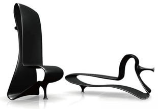 鞋跟椅、两面椅、玻璃钢休闲椅、镂空椅、黑色细脚椅、玻璃钢家具