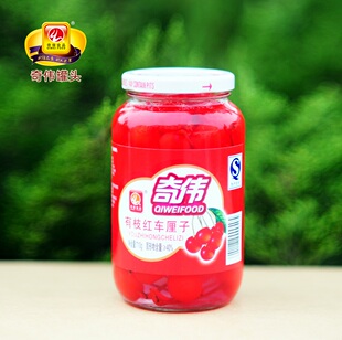 热卖烘焙原料装饰红樱桃罐头红车厘子罐头有枝 710g 两瓶包邮