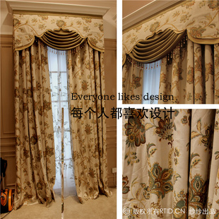 纱纱布艺客厅/卧室/欧式/美式风格高档窗帘定制欧式大花布